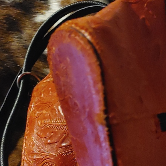 Vintage Borse in Pelle Embossed Leather Purse/Backpack - Picture 10 of 12